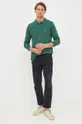 Βαμβακερή μπλούζα με μακριά μανίκια United Colors of Benetton τιρκουάζ