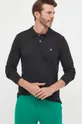 μαύρο Βαμβακερή μπλούζα με μακριά μανίκια United Colors of Benetton