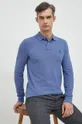 μπλε Βαμβακερή μπλούζα με μακριά μανίκια Polo Ralph Lauren