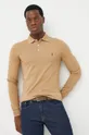 μπεζ Βαμβακερή μπλούζα με μακριά μανίκια Polo Ralph Lauren Ανδρικά