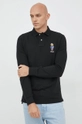 чёрный Хлопковый лонгслив Polo Ralph Lauren