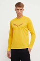 Salewa longsleeve sportowy Solidlogo żółty