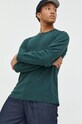 Abercrombie & Fitch longsleeve bawełniany zielony KI124.3413.330
