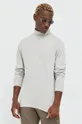 béžová Bavlnené tričko s dlhým rukávom Abercrombie & Fitch