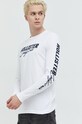 Bavlnené tričko s dlhým rukávom Hollister Co. KI323.2294.100 biela