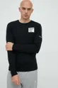 čierna Bavlnené tričko s dlhým rukávom Peak Performance