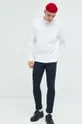 Βαμβακερή μπλούζα με μακριά μανίκια Abercrombie & Fitch λευκό