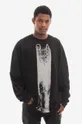 černá Bavlněné tričko s dlouhým rukávem A-COLD-WALL* Plaster Longsleeve T-shirt ACWMTS094 BLACK Pánský