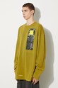 Βαμβακερή μπλούζα με μακριά μανίκια A-COLD-WALL* Relaxed Cubist LS T-shirt πράσινο ACWMTS098