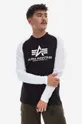 μαύρο Βαμβακερή μπλούζα με μακριά μανίκια Alpha Industries Basic Ανδρικά