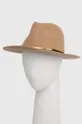 Вовняний капелюх Pieces коричневий