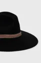 Vlnený klobúk Pieces čierna