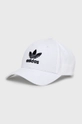 biały adidas Originals czapka z daszkiem bawełniana Damski