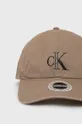 Βαμβακερό καπέλο του μπέιζμπολ Calvin Klein Jeans καφέ