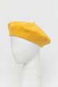 żółty Sisley beret wełniany Damski