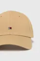 Βαμβακερό καπέλο του μπέιζμπολ Tommy Hilfiger μπεζ
