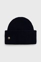 Čepice z vlněné směsi Tommy Hilfiger s příměsí vlny námořnická modř AW0AW13820.9BYY