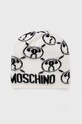 Moschino czapka z domieszką wełny z domieszką wełny biały M2843.65329