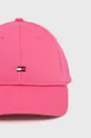 Детская хлопковая кепка Tommy Hilfiger розовый