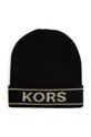 czarny Michael Kors czapka z domieszką wełny dziecięca Dziewczęcy