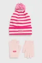 рожевий Дитяча шапка і рукавички Levi's Для дівчаток