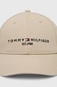 Tommy Hilfiger czapka bawełniana dziecięca kremowy