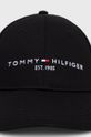 Tommy Hilfiger czapka bawełniana dziecięca czarny