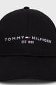 Παιδικός βαμβακερός σκούφος Tommy Hilfiger μαύρο