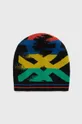 чорний Дитяча бавовняна шапка United Colors of Benetton Дитячий