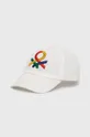 biały United Colors of Benetton czapka z daszkiem bawełniana dziecięca Dziecięcy