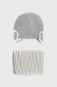 United Colors of Benetton czapka i szalik z domieszką wełny niemowlęcy z domieszką wełny szary 1276GK001.P