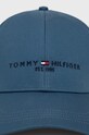 Памучна шапка Tommy Hilfiger AM0AM09487.9BYY син AW22