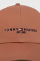 Bombažna kapa Tommy Hilfiger rjava