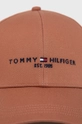 Pamučna kapa Tommy Hilfiger smeđa