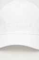 Calvin Klein czapka bawełniana biały