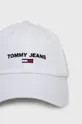 Βαμβακερό καπέλο Tommy Jeans λευκό