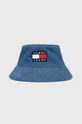 μπλε Βαμβακερό καπέλο Tommy Jeans Ανδρικά