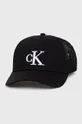 μαύρο Βαμβακερό καπέλο Calvin Klein Jeans Ανδρικά