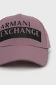 Armani Exchange czapka z daszkiem fioletowy