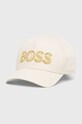 BOSS czapka bawełniana BOSS GREEN nadruk beżowy 50472266