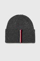 Vunena kapa i šal Tommy Hilfiger AM0AM10358.9BYY siva AW22
