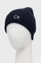 Calvin Klein czapka z domieszką kaszmiru granatowy