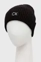 Calvin Klein czapka z domieszką kaszmiru czarny