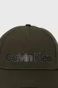 Calvin Klein czapka bawełniana oliwkowy