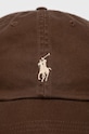 Pamučna kapa sa šiltom Polo Ralph Lauren 710667709058 smeđa AW22