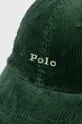 Κοτλέ καπέλο μπέιζμπολ Polo Ralph Lauren πράσινο