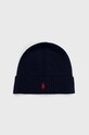 Μάλλινο σκουφί Polo Ralph Lauren μαλλί μπλε 710886137002