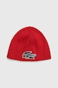 Lacoste czapka z domieszką wełny z domieszką wełny czerwony RB1241