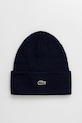 Шерстяная шапка Lacoste шерсть тёмно-синий RB9825