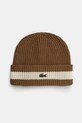 Шерстяная шапка Lacoste тонкий коричневый RB9883